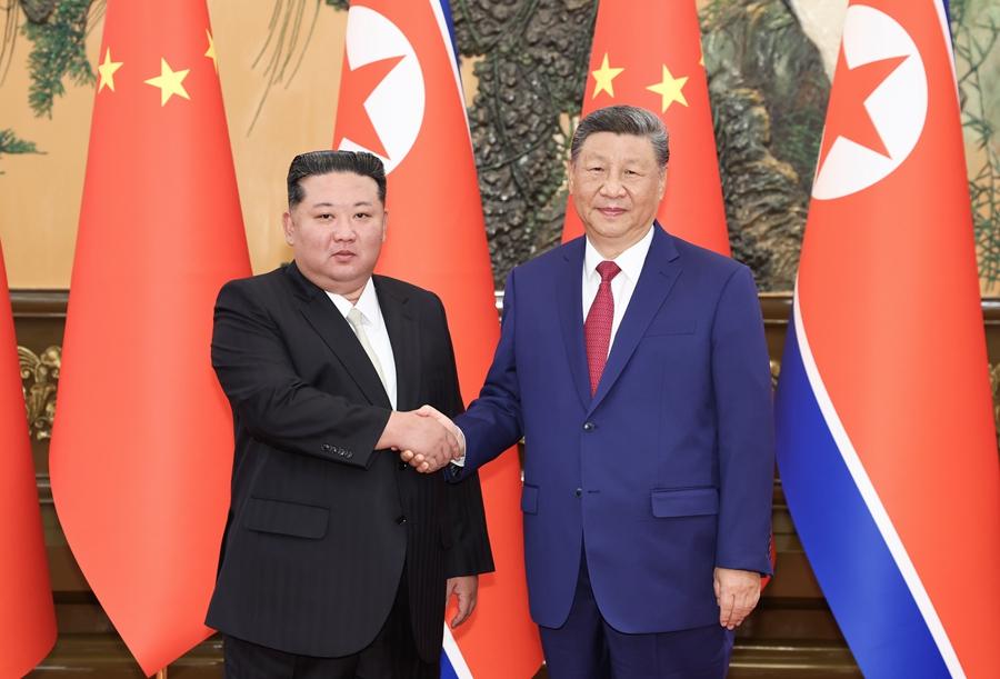 習近平同朝鮮勞動黨總書記、國務委員長金正恩舉行會談